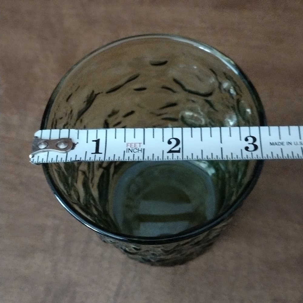 Set of 5 green Anchor Hocking thumbprint glasses - Picture 5 of 10